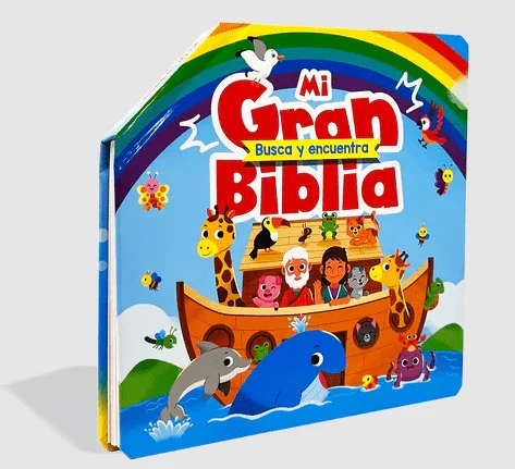 Biblia para ninos y ninas con historias biblias didacticas, contiene maravillosas escenas bíblicas, y te reta a buscar personajes, animales y objetos