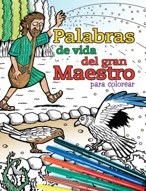 Palabras de vida del gran Maestro para colorear A los niños les encantará aprender las historias que contó Jesús en los Evangelios, mientras colorean las ilustraciones de este libro. Cada imagen se centra en una parábola con un texto bíblico, una descripción sencilla de la historia en lenguaje actual, así como una reflexión y una oración. Además, los adultos encontrarán una cita especial para ayudara los niños a reflexionar, extraída del libro Palabras de Vida del Gran Maestro, de Elena G. de White. Con este librito, ¡toda la familia será abundantemente bendecida mientras aprenden juntos del gran Maestro!