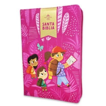 Biblia Interactiva para Niñas Letra Grande – Rosa Símil Piel - Imagen 5