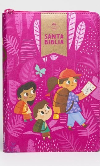 Biblia Interactiva para Niñas Letra Grande – Rosa Símil Piel esta Biblia interactiva los niños podrán leer la Biblia con un tamaño práctico, y disfrutar las enseñanzas de la palabra de Dios al ver escenas de la Biblia literalmente saltar de la página a través de una aplicación descargable que les permite ver las imágenes en un formato de realidad aumentada y al mismo tiempo escuchar la narración del evento. Junto a sus padres, los niños podrán disfrutar las secciones de Conexiones con Cristo y las Grandes preguntas y respuestas que muestran cómo la historia de Dios se desarrolla desde el inicio del tiempo y cómo nosotros encajamos en Su plan. Las actividades exclusivas, las imágenes de realidad aumentada y relatos en audio son el complemento perfecto al texto de la Reina Valera 1960, la versión preferida en español. CONTENIDO Palabras de Jesús en rojo Ilustraciones que aumentan con la aplicación ByH Niños ES Preguntas y respuestas Sección de Juegos y Actividades Panorama Histórico de la Biblia Introducción y bosquejo a cada libro Armonía de los Evangelios Cómo leer y entender la Biblia Nombres y atributos de Jesús Palabras de aliento Concordancia Cinta Marcadora El tipo de letra (12 pts), la hace la Biblia compacta más legible, ideal para los pequeños. Contenido exclusivo para los niños: imágenes interactivas de realidad aumentada, y hojas de actividades que harán de la lectura de la Palabra una experiencia inolvidable. Póster con plan de lectura incluido para que los niños lo coloquen en sus padres y realicen un seguimiento de su lectura diaria de la Biblia.