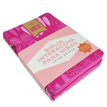 Biblia Interactiva para Niñas Letra Grande – Rosa Símil Piel - Imagen 4