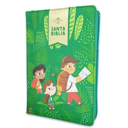 Biblia Interactiva para Niños Letra Grande – Rosa Símil Piel - Imagen 3