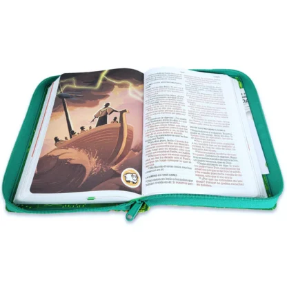 Biblia Interactiva para Niños Letra Grande – Rosa Símil Piel - Imagen 5