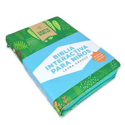 Biblia Interactiva para Niños Letra Grande – Rosa Símil Piel - Imagen 2