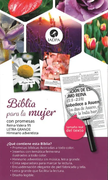 Biblia para la mujer letra grande con himnario RV-95 - Imagen 6