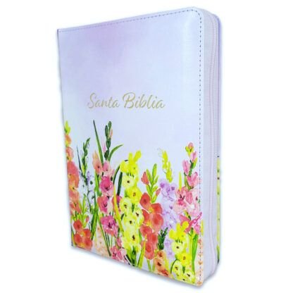 Biblia Tamaño Manual Letra Gigante con Índice y Cierre – Lavanda Símil Piel - Imagen 2