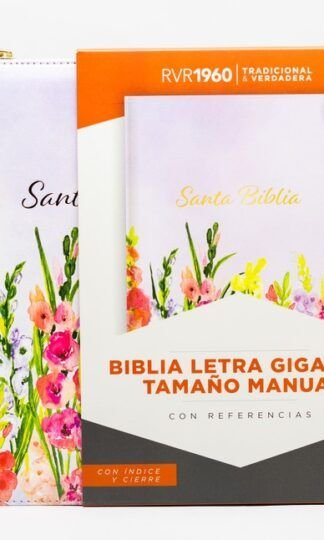Biblia Tamaño Manual Letra Gigante con Índice y Cierre – Lavanda Símil Piel