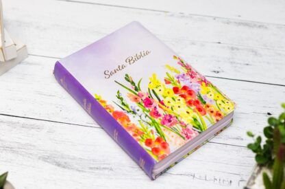 Biblia Tamaño Manual Letra Gigante con Índice y Cierre – Lavanda Símil Piel - Imagen 5