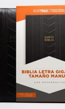 Biblia Tamaño Manual Letra Gigante con Índice y Cierre – Negra Símil Piel