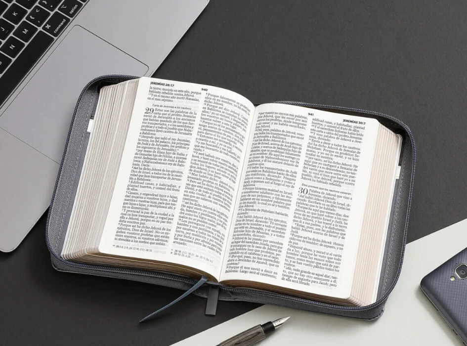 Biblia Letra Grande azul con Cierre – RVR1960 - Imagen 6
