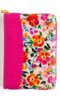 Biblia Letra Grande con Índice y Cierre – Fucsia Floral – RVR1960