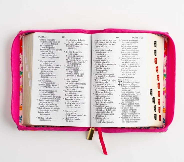 Biblia Letra Grande con Índice y Cierre – Fucsia Floral – RVR1960 - Imagen 2