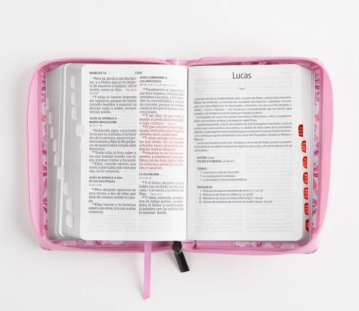 Biblia Letra Grande con Índice y Cierre – Rosa Floral – RVR1960 - Imagen 4