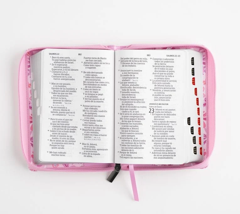 Biblia Letra Grande con Índice y Cierre – Rosa Floral – RVR1960 - Imagen 3
